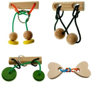 Brain Twister - Wooden Puzzle 4 Pack
