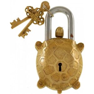 Brass Tortoise Trick Puzzle Padlock