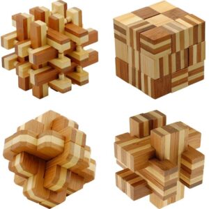 Group Special - a set of 4 Bamboo Wood puzzles