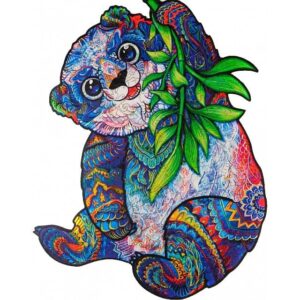Serious Panda - Shaped Wooden Jigsaw Puzzle