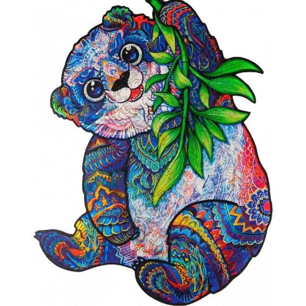 Serious Panda - Shaped Wooden Jigsaw Puzzle