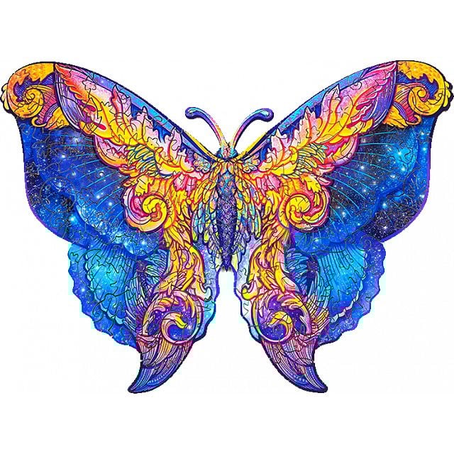 Intergalaxy Butterfly - Shaped Wooden Jigsaw Puzzle