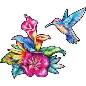 Elusive Colibri - Shaped Wooden Jigsaw Puzzle